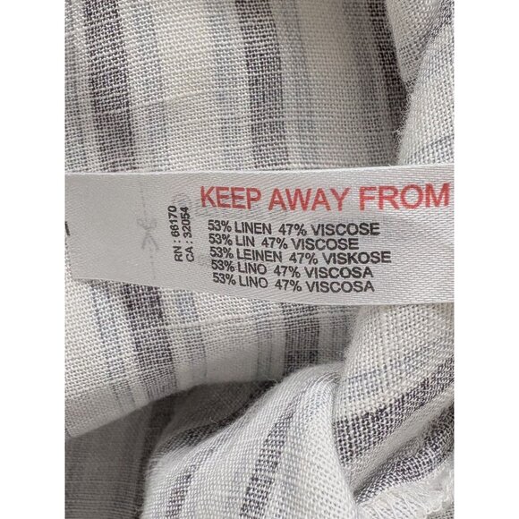 By Anthropologie Linen Blend Striped Relaxed Fit Open Back Dress S - Picture 8 of 8